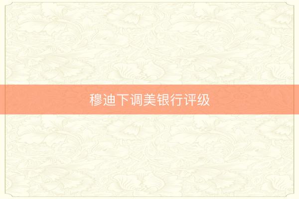 穆迪下调美银行评级
