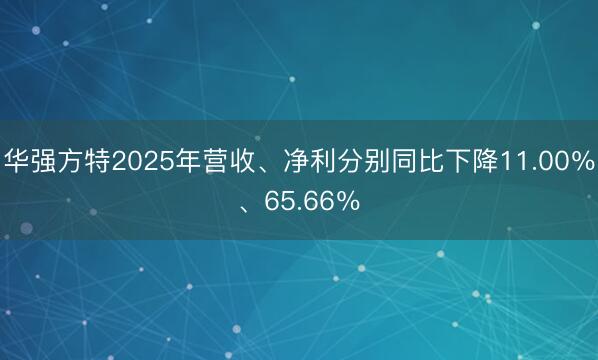 华强方特2025年营收、净利分别同比下降11.00％、65.66％