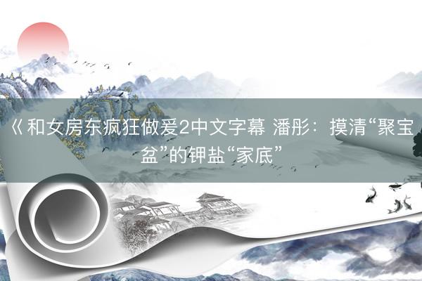 巜和女房东疯狂做爰2中文字幕 潘彤：摸清“聚宝盆”的钾盐“家底”