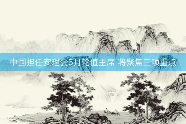 中国担任安理会5月轮值主席 将聚焦三项重点