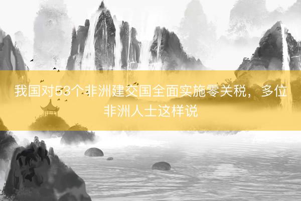 我国对53个非洲建交国全面实施零关税，多位非洲人士这样说
