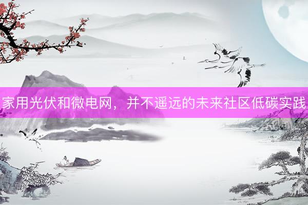 家用光伏和微电网，并不遥远的未来社区低碳实践