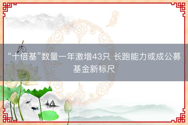 “十倍基”数量一年激增43只 长跑能力或成公募基金新标尺