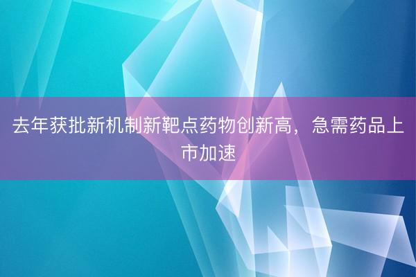 去年获批新机制新靶点药物创新高，急需药品上市加速