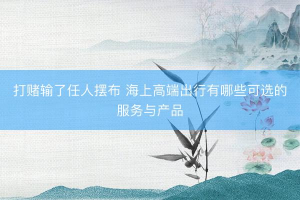 打赌输了任人摆布 海上高端出行有哪些可选的服务与产品