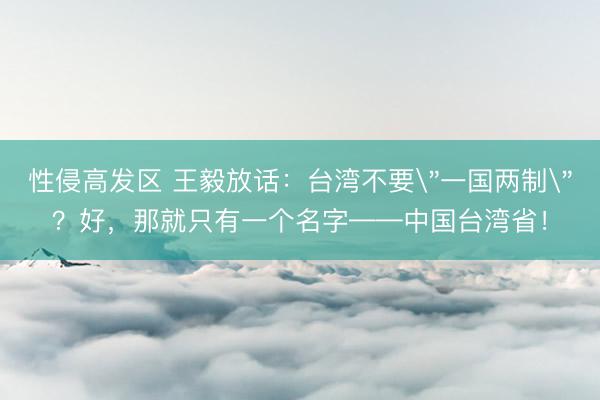 性侵高发区 王毅放话：台湾不要