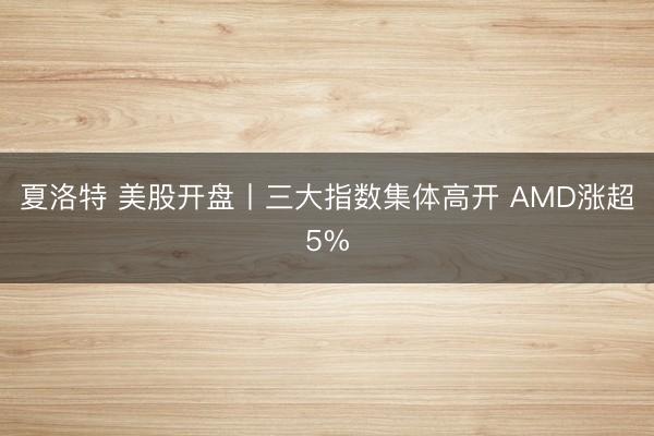 夏洛特 美股开盘丨三大指数集体高开 AMD涨超5%