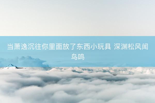 当萧逸沉往你里面放了东西小玩具 深渊松风闻鸟鸣