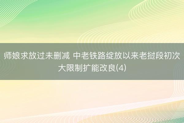 师娘求放过未删减 中老铁路绽放以来老挝段初次大限制扩能改良(4)