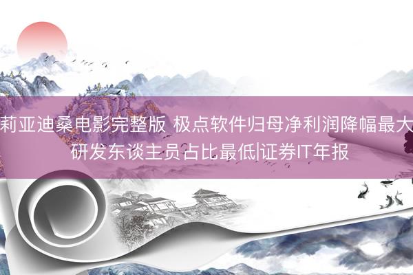 莉亚迪桑电影完整版 极点软件归母净利润降幅最大 研发东谈主员占比最低|证券IT年报