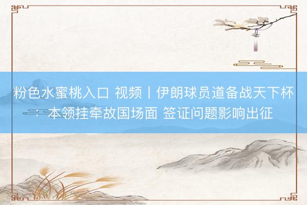 粉色水蜜桃入口 视频丨伊朗球员道备战天下杯：本领挂牵故国场面 签证问题影响出征