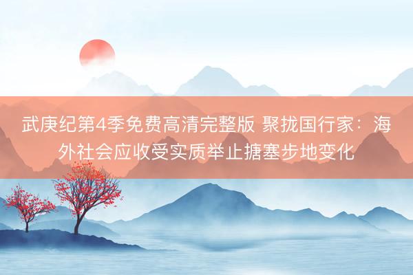 武庚纪第4季免费高清完整版 聚拢国行家：海外社会应收受实质举止搪塞步地变化