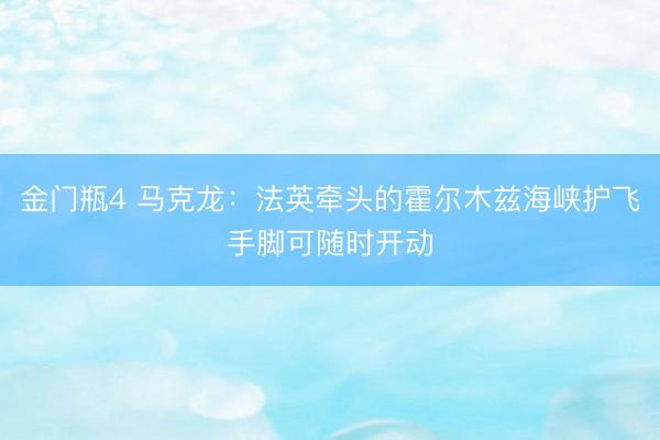 金门瓶4 马克龙：法英牵头的霍尔木兹海峡护飞手脚可随时开动