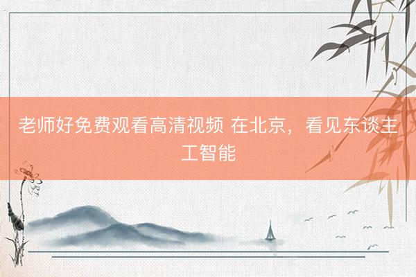 老师好免费观看高清视频 在北京，看见东谈主工智能